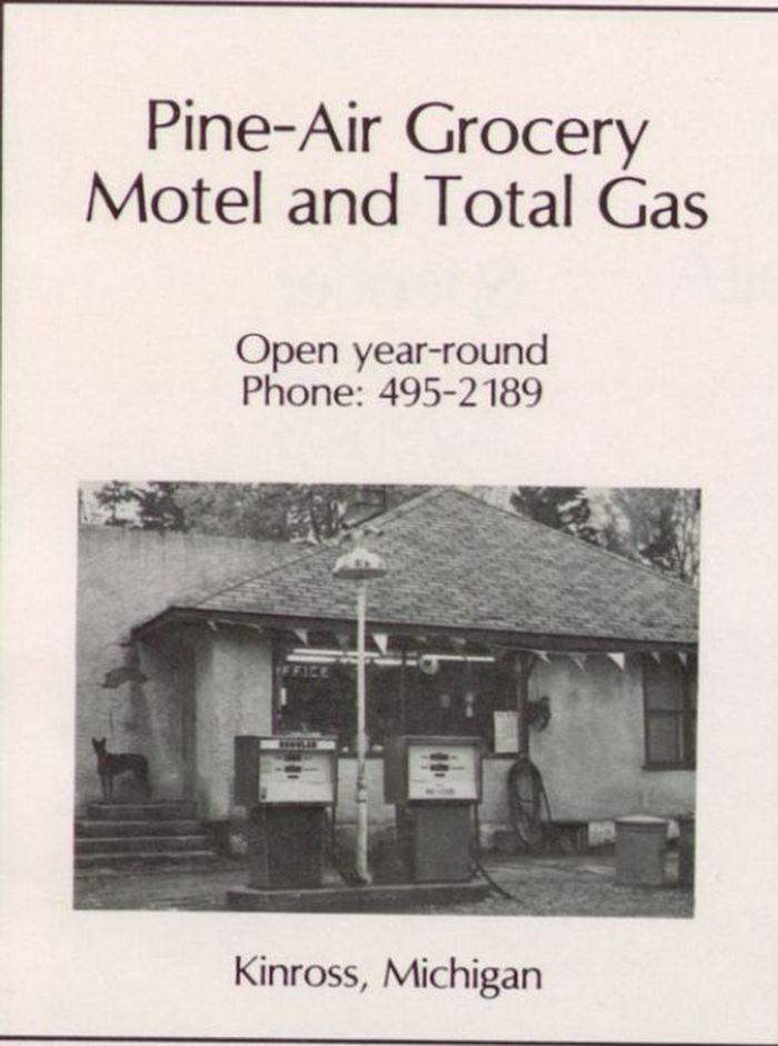 Pine-Air Grocery and Total Gas (Pine-Air Motel) - 1980 Rudyard High Yearbook Ad (newer photo)